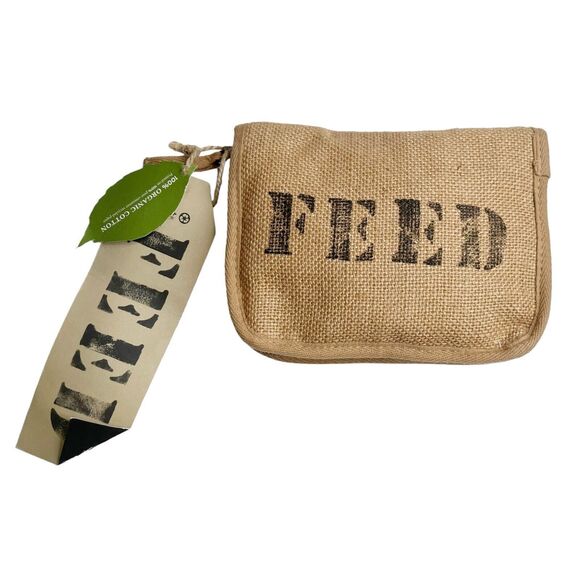 Canvas Tote Bag Feed Project Foldable Cotton Zippered Unique WFP Organic Rare - Picture 10 of 11